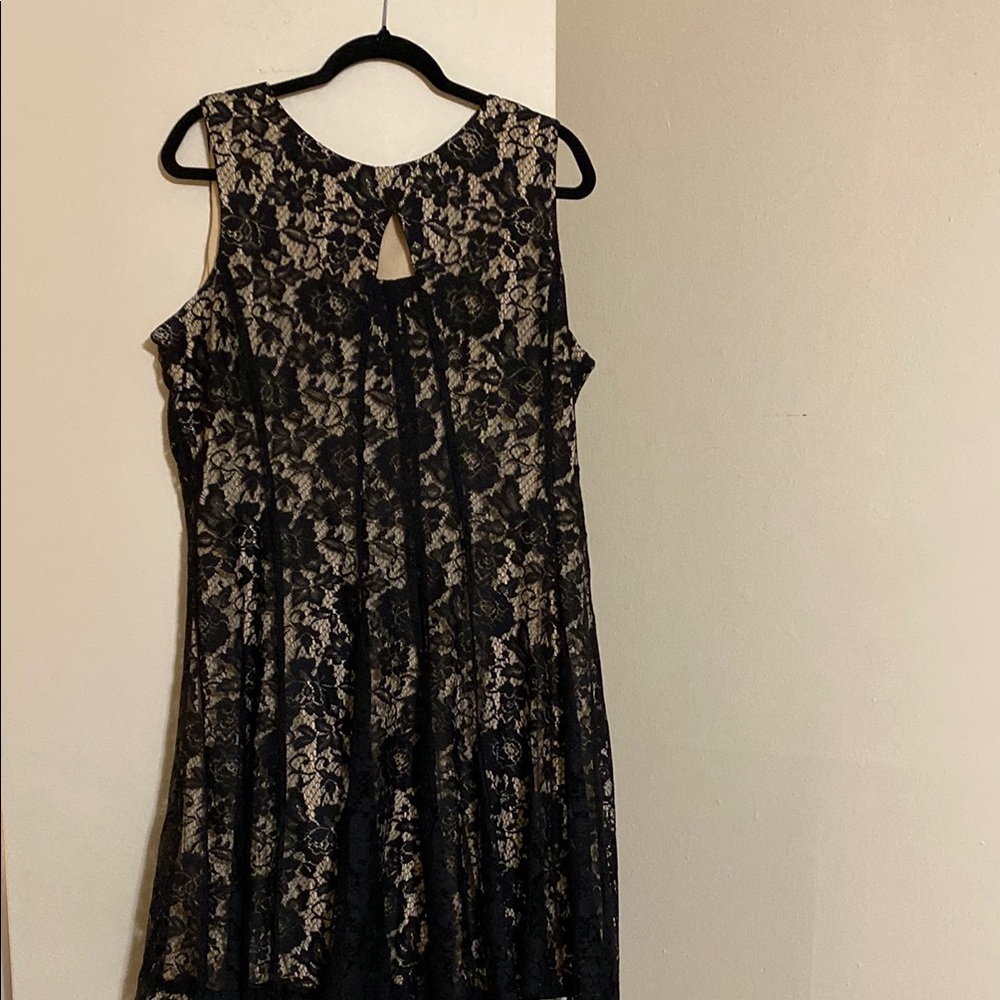 Danny & Nicole Black A-line Midi Cocktail Dress